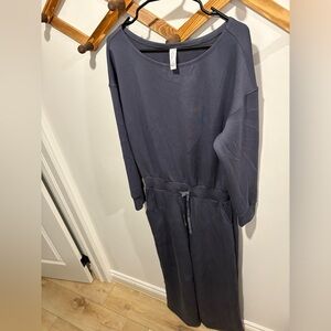 Spanx AirEssentials long sleeve jumpsuit in the dark navy color